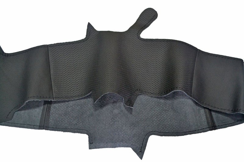 Eiseng DIY Sew Black Genuine Leather Steering Wheel Cover Stitch on Wrap for Honda Civic 2012 2013 2014 2015 Interior Accessories 13.5-14.5 inches (Black Thread) - Image 2